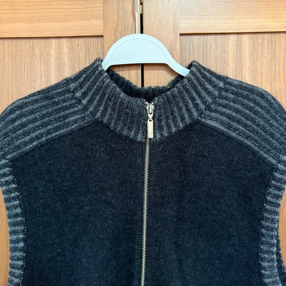 MerinoMink charcoal and lighter grey zip-front vest XL - Picture 5 of 6